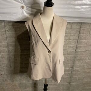 Mina Self Women's Sleeveless Blazer Vest Career Business Casual Top‎ Size L